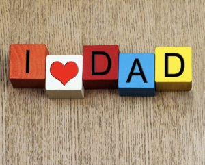 I love dad in wooden blocks